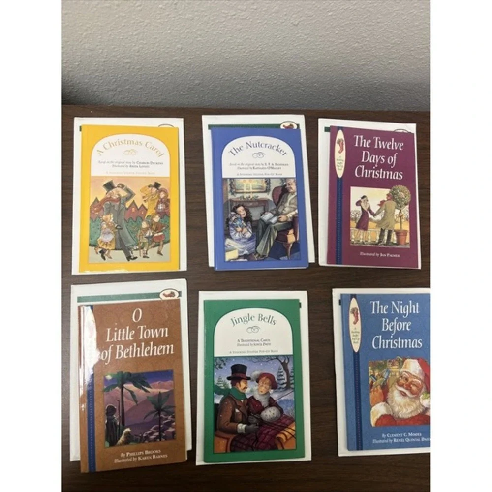 Lot Of 8 Christmas Stocking 1995 Book Pop-Up Holiday Greeting Cards New Vintage‎